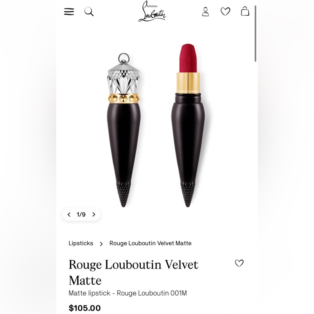 CHRISTIAN LOUBOUTIN ROUGE LOUBOUTIN VELVET MATTE LIPSTICK - ROUGE LOUBOUTIN 001M